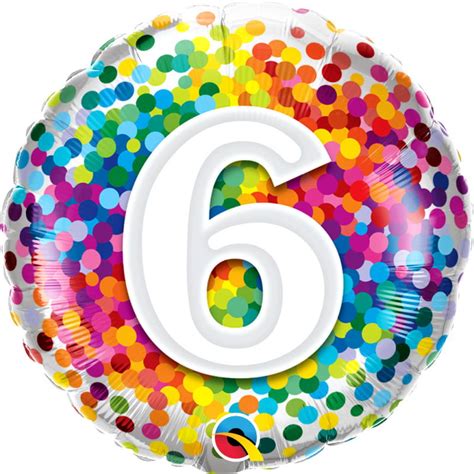 Colourful Confetti 6th Birthday Balloons Foil Party Save Smile