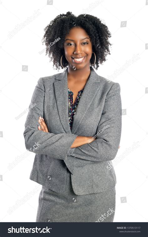 Black African American Female Businesswoman Isolated Stock Photo