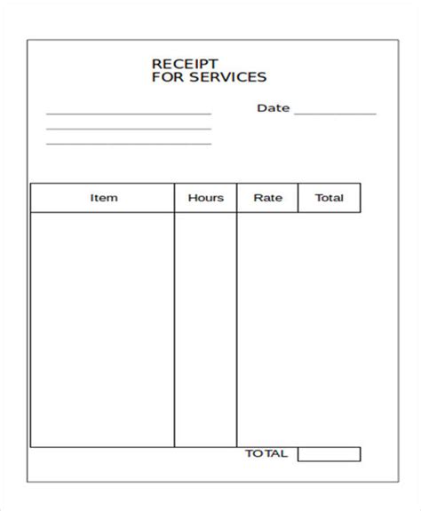 FREE 11 Blank Receipt Templates In MS Word PDF