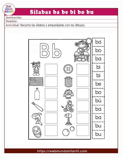 Ejercicios Para Aprender Las S Labas Ba Be Bi Bo Bu Para Ni Os