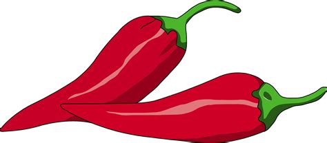 Spicy Chili Pepper Clip Art Cartoon With Simple Vector Image Clip Art