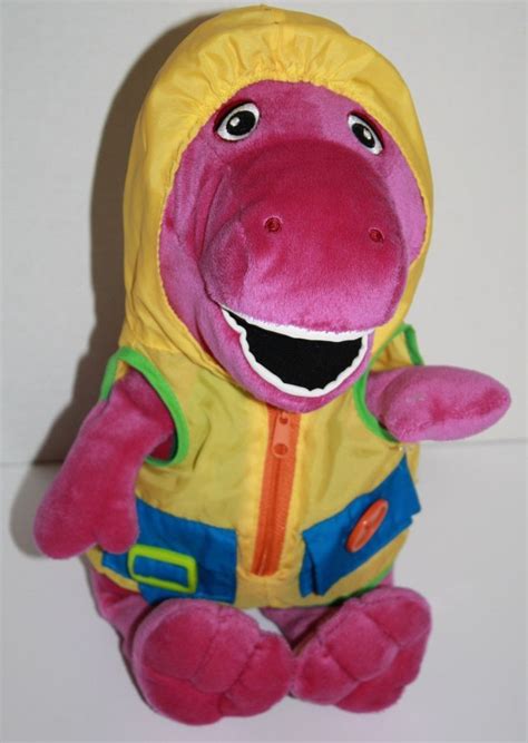 Barney Plush Doll Teach Me Zip Button Buckle Jacket Stuffed 15 Soft