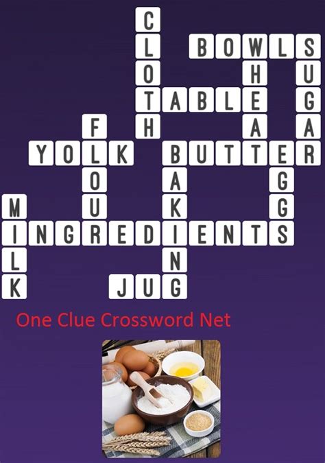 This is an easy one suitable for first and second graders, or for people learning english on their first or second. Baking - One Clue Crossword