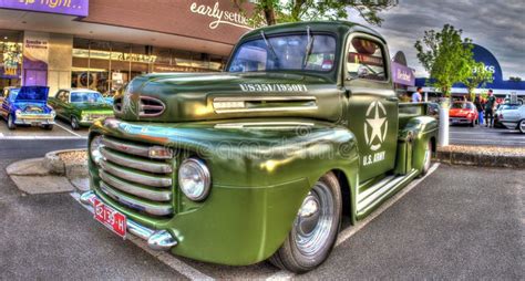 Classic 1950s Us Army Ford Pickup Truck Editorial Photography Image