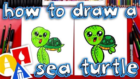 How To Draw A Cartoon Sea Turtle Art For Kids Hub Images And Photos