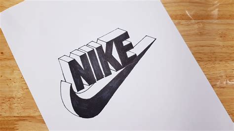 How To Draw Nike Logo In 3d Easy Simple Nike Drawing Youtube