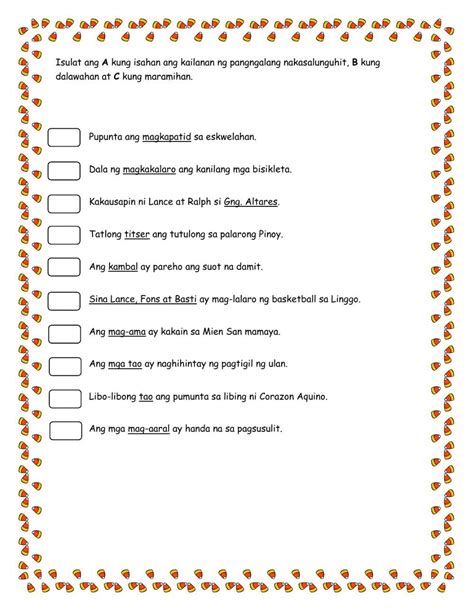 Kailanan Ng Pangngalan Interactive Worksheet Artofit