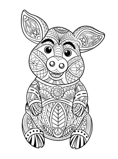 The printable of pig family going for an outing by car. Pig Coloring Page in 2020 | Coloring pages, Adult coloring ...