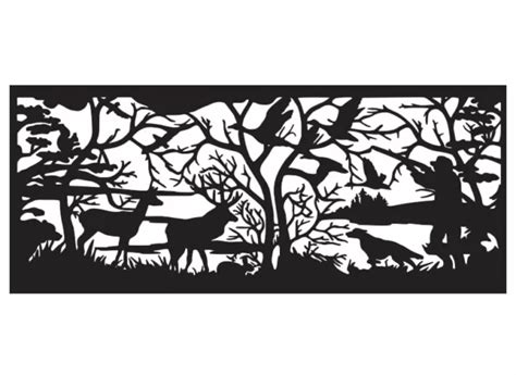 DEER SCENE FOREST DXF SVG CDR File Vector For CNC Plasma Router Laser