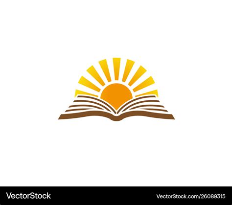 Creative Abstract Open Book Sun Logo Design Symbol