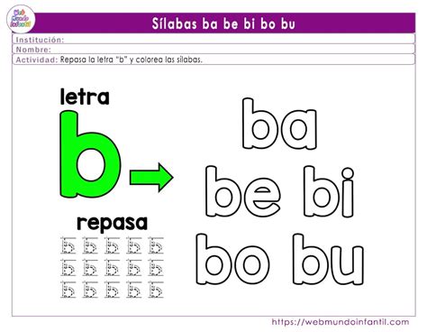 Ejercicios Para Aprender Las S Labas Ba Be Bi Bo Bu Para Ni Os