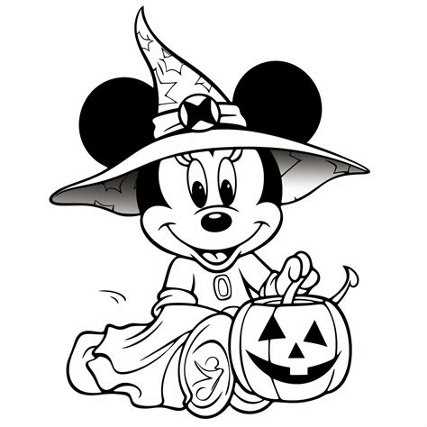 Minnie Mouse Halloween Coloring Pages