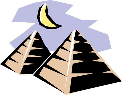 Vector Illustration Of Ancient Egyptian Pyramid Of Handwriting