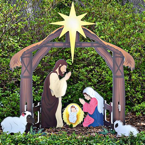 Holy Night Printed Outdoor Nativity Set