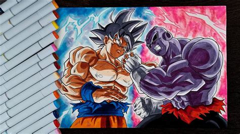 Drawing Goku Vs Jiren Universes Strongest Youtube