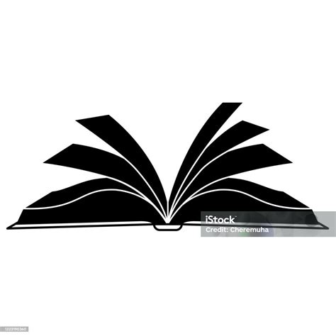 Open Book Vector Silhouette Icon Logo Symbol Sign Black And White