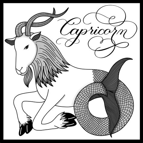 Capricorn Drawing And Illustration Zodiac Designs Capricorn Sign