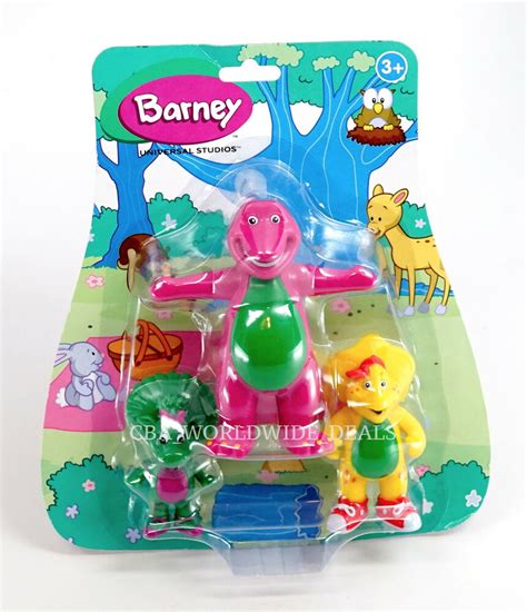 New Universal Studios Barney And Friends 3 Piece Figure Pack Playset Bj