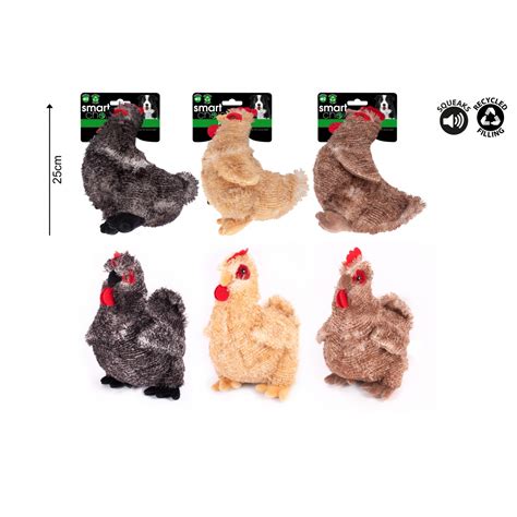 Smart Choice Plush Chicken Dog Toy 3 Assorted Colours