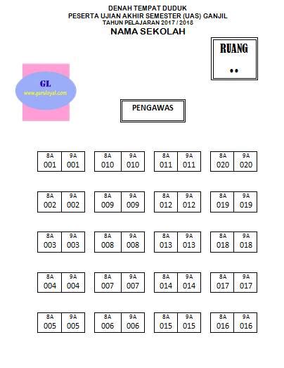 Denah Tempat Duduk Kelas Gambaran Riset