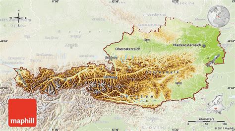 Österreich Geographischen Karte