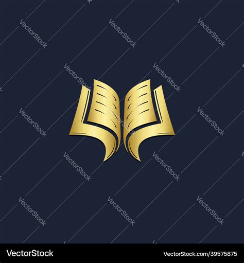 Open Book Gold Logo Royalty Free Vector Image Vectorstock