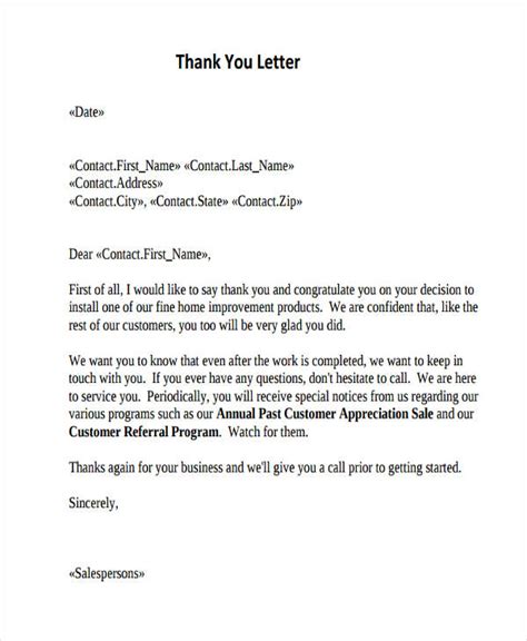 Thank You Letter 74 Examples Format Pdf