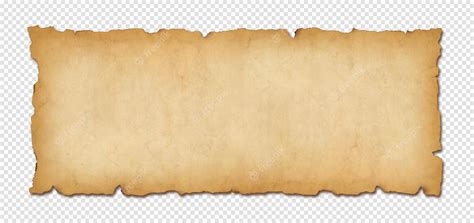 Premium Psd Old Paper Horizontal Banner Parchment Scroll Isolated On