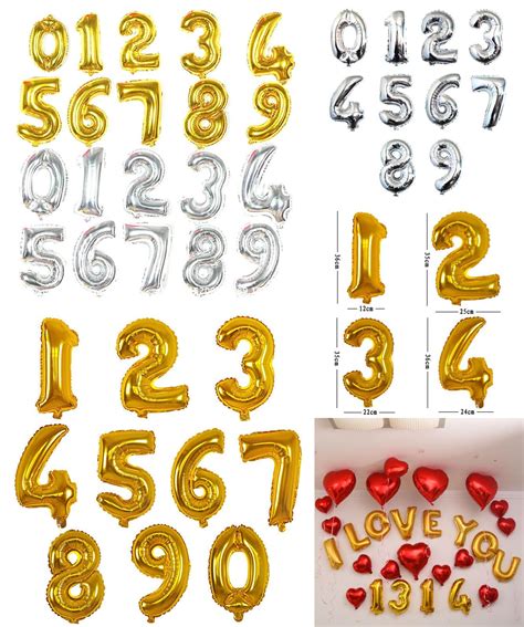 Visit To Buy 1pc 16 Inch Gold Silver Number Foil Balloons Kids Party