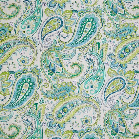 Lagoon Blue And Green Contemporary Cotton Upholstery Fabric