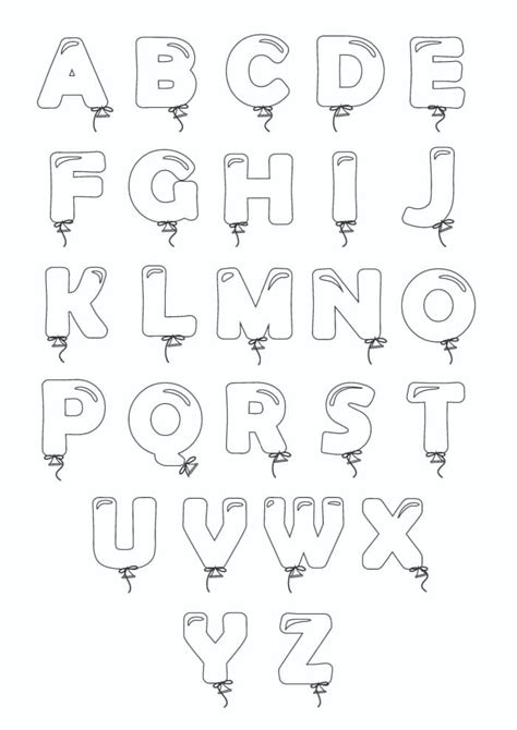 Printable Bubble Letters Balloon Letters Set