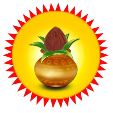 Feliz Festival Ugadi Kalash Golden Pot Imagen Vectorial PNG Dibujos