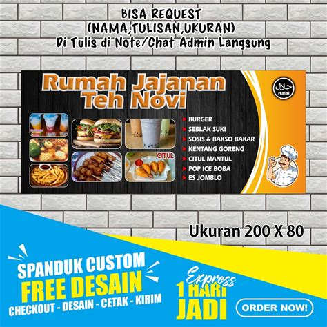 Jual Spandukbanner Jajanan Kekinian Free Desain 1harijadi Shopee