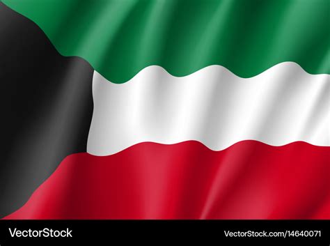 Waving Flag Of Kuwait Royalty Free Vector Image