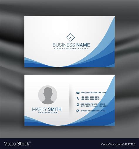 It is a good way to give or get contacts. Blue Wave Simple Business Card Design Template pertaining ...