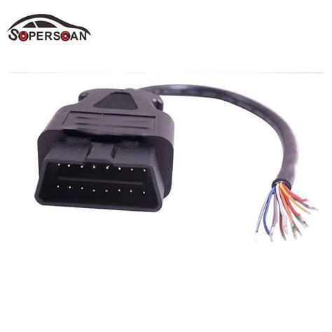 OBD2 16pin Male Connector To Open OBD Cable Extension Cables 60cm OBDII OBD Ii ODB2 16 Pin OBD 2