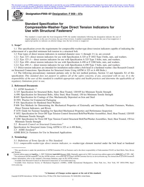 Astm F959 07a Standard Specification For Compressible Washer Type