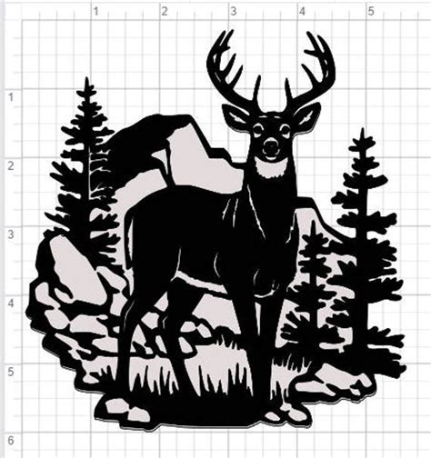 Free 153 Mountain Deer Scene Svg SVG PNG EPS DXF File