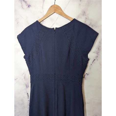 Susana Monaco Navy Blue Shorts Sleeve Cut Out Dress 6 Gem