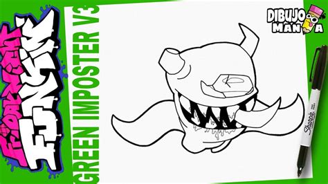 How To Draw A Green Imposter V3 From Friday Night Funkin How To Draw