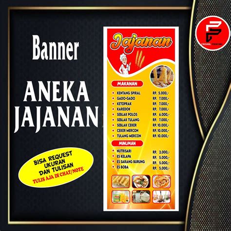 Jual Banner Jajanan Spanduk Warung Makanan Banner Warung Minuman