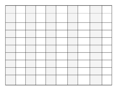 Blank 1 100 Number Chart Printable