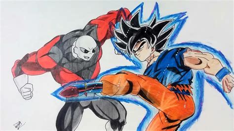 How To Draw Goku Ultra Instinct Vs Jiren Youtube