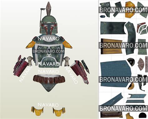 Boba Fett Armor Template Boba Fett Armor Pepakura Boba Fett Cosplay