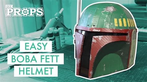 Easy Cardboard Boba Fett Helmet Diy Props Free Templates Youtube