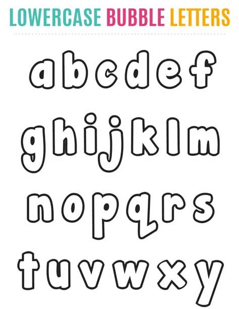 Free Lowercase Bubble Letters To Print Freebie Finding Mom Bubble