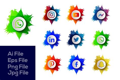 Social Media Icons Graphic By Tanvirahmed54366 · Creative Fabrica