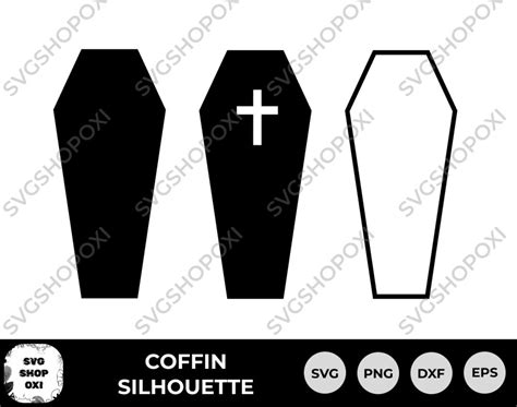 Halloween Coffin Svg Png Eps Dxf Silhouette Cricut Png Etsy