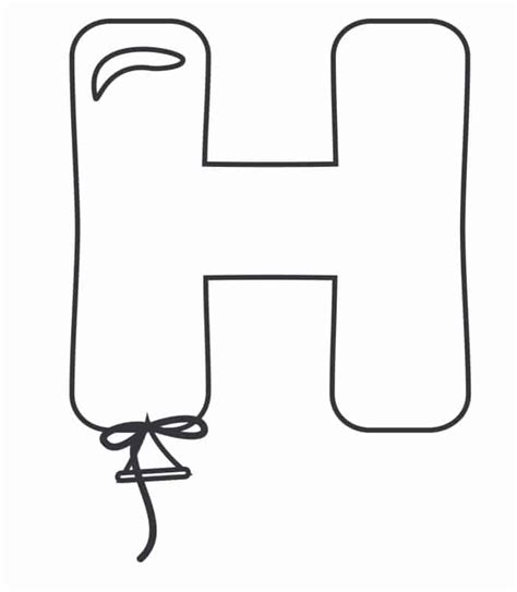 Printable Bubble Letters Balloon Letter H