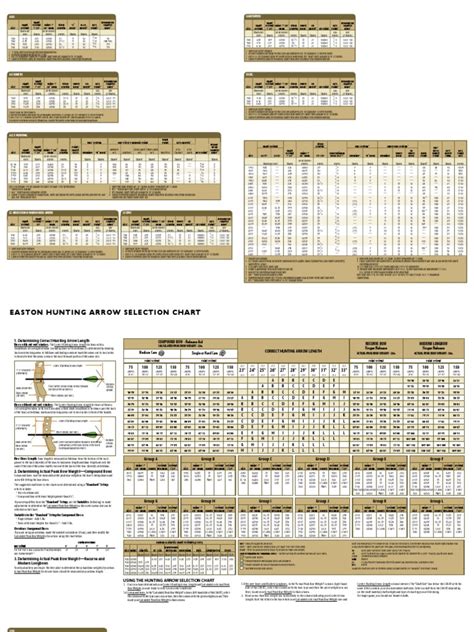 Easton 2004 Charts Bow And Arrow Arrow